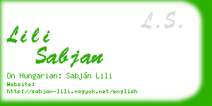 lili sabjan business card